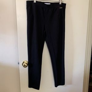 Ellen Tracy Womens Sz L Seamed Ponte Legging Pull-on Pants Mid-Rise in black